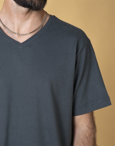 Elsk - V-Neck men's Brushed T-Shirt - Stone Green 
